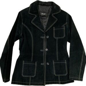 Taxi Vintage 70s Genuine Black Suede Jacket/Blazer